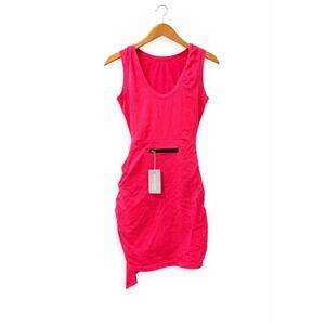 Hyllgud Hot Pink Dress With Built In Shorts Womens M Ruched Stretch Skort Mini